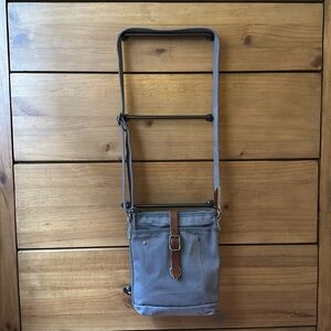 NWT! TSD Gray Canvas Crossbody Utility Bag